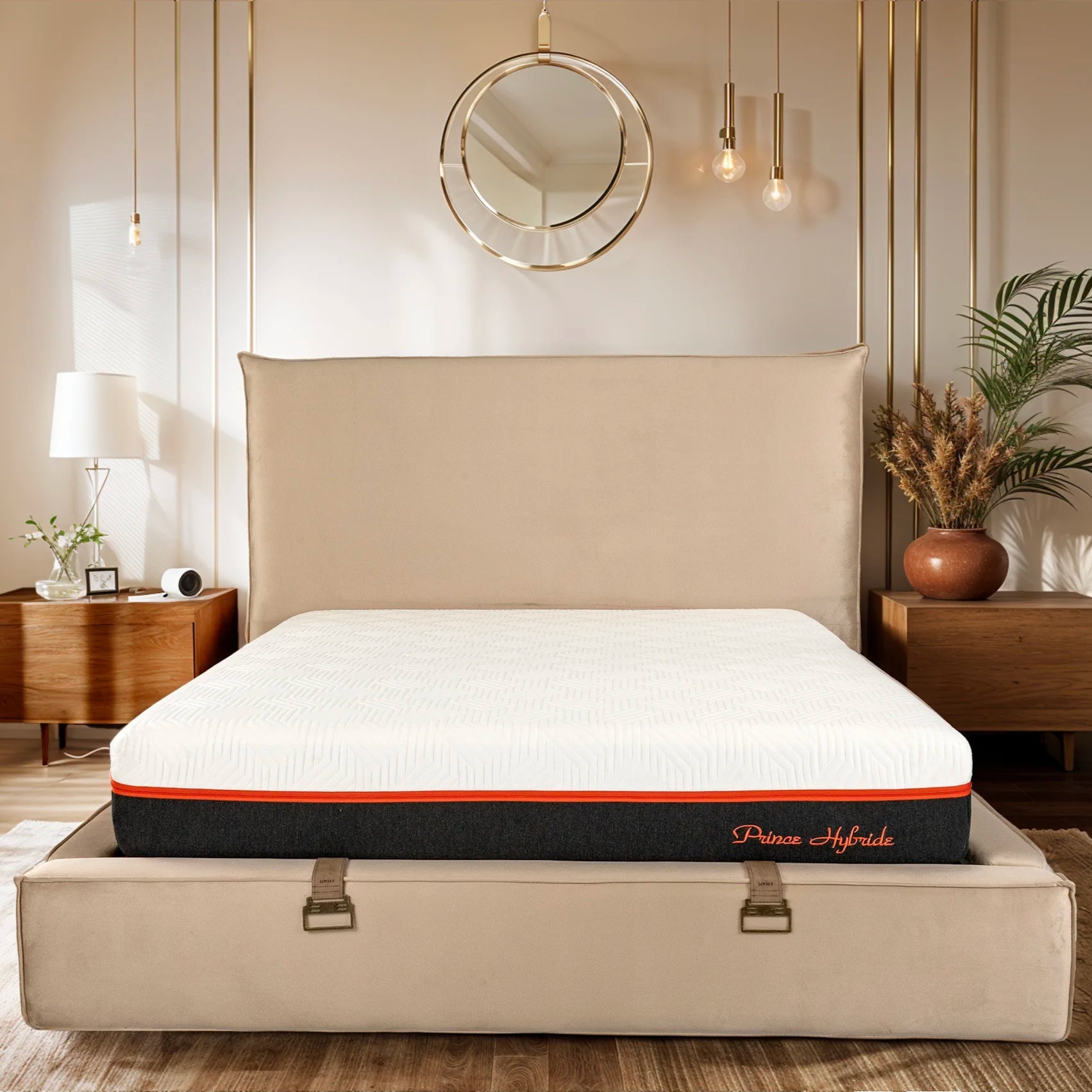 Matelas Prince Hybride Angels - 25 cm - Déhoussable et Lavable - Confort 5 Zones