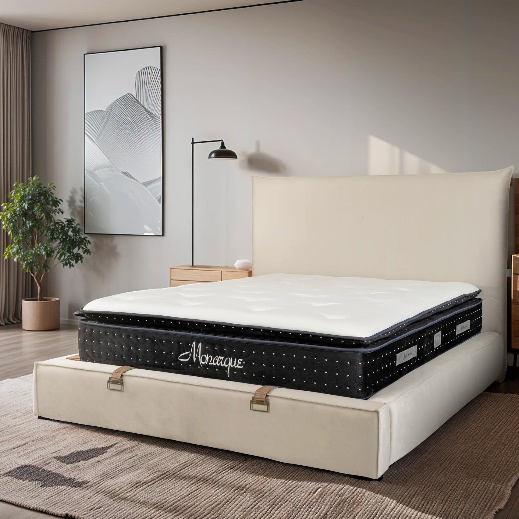 Matelas Monarque Angels - 32 cm - Surmatelas Intégré - Confort 5 Zones