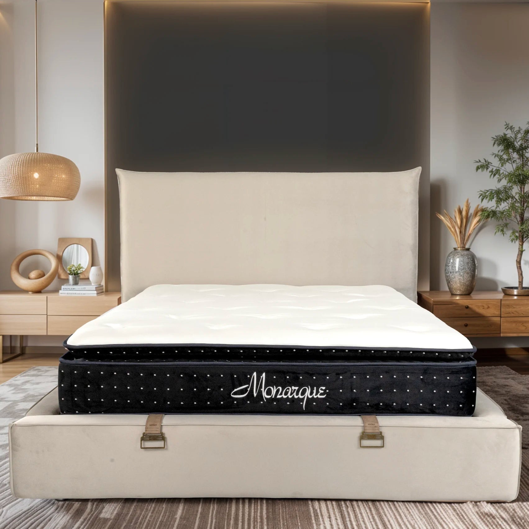 Matelas Monarque Angels - 32 cm - Surmatelas Intégré - Confort 5 Zones