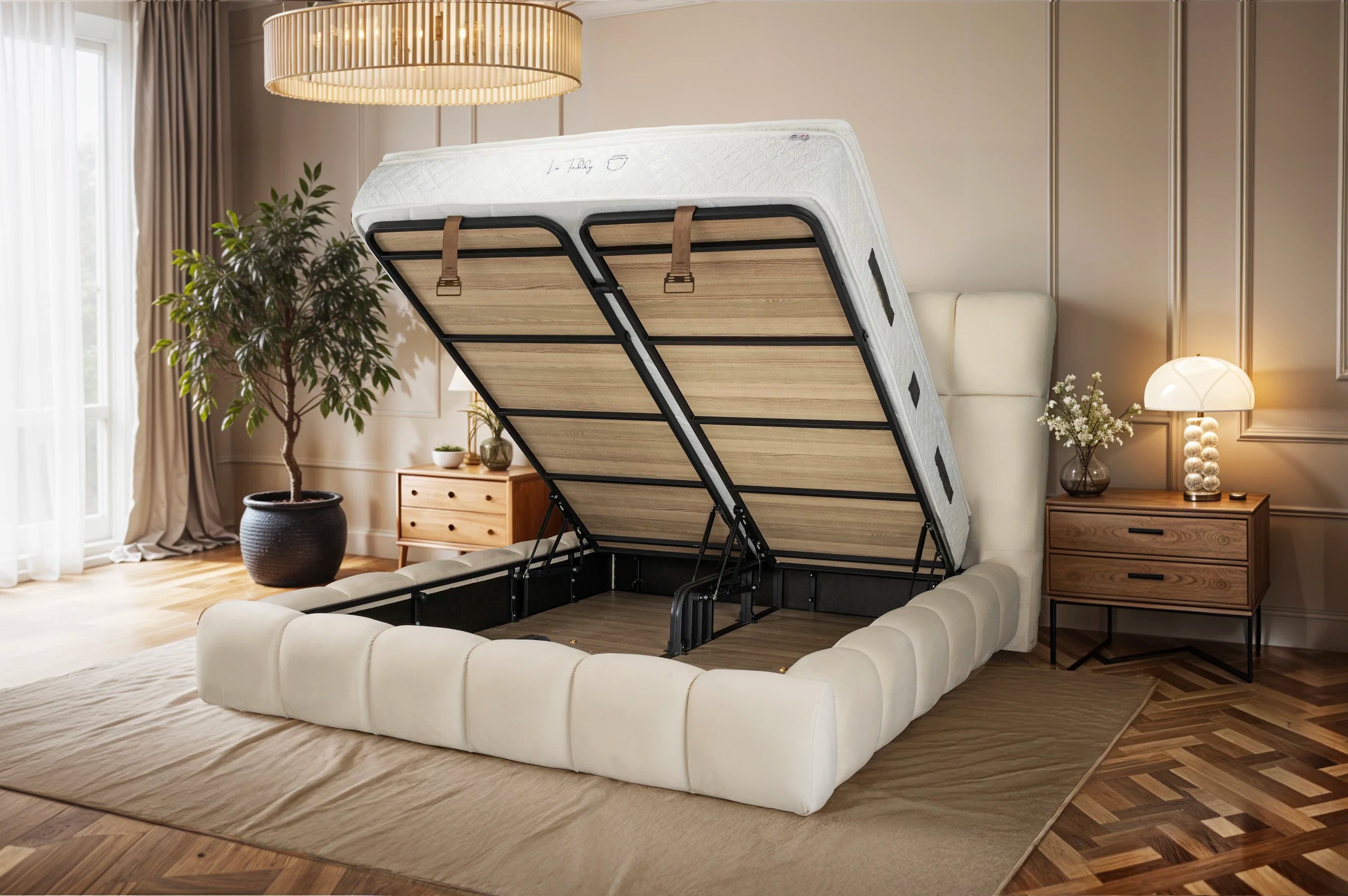 Matelas Teddy White - 30 cm - Surmatelas Peluche - Confort Douillet