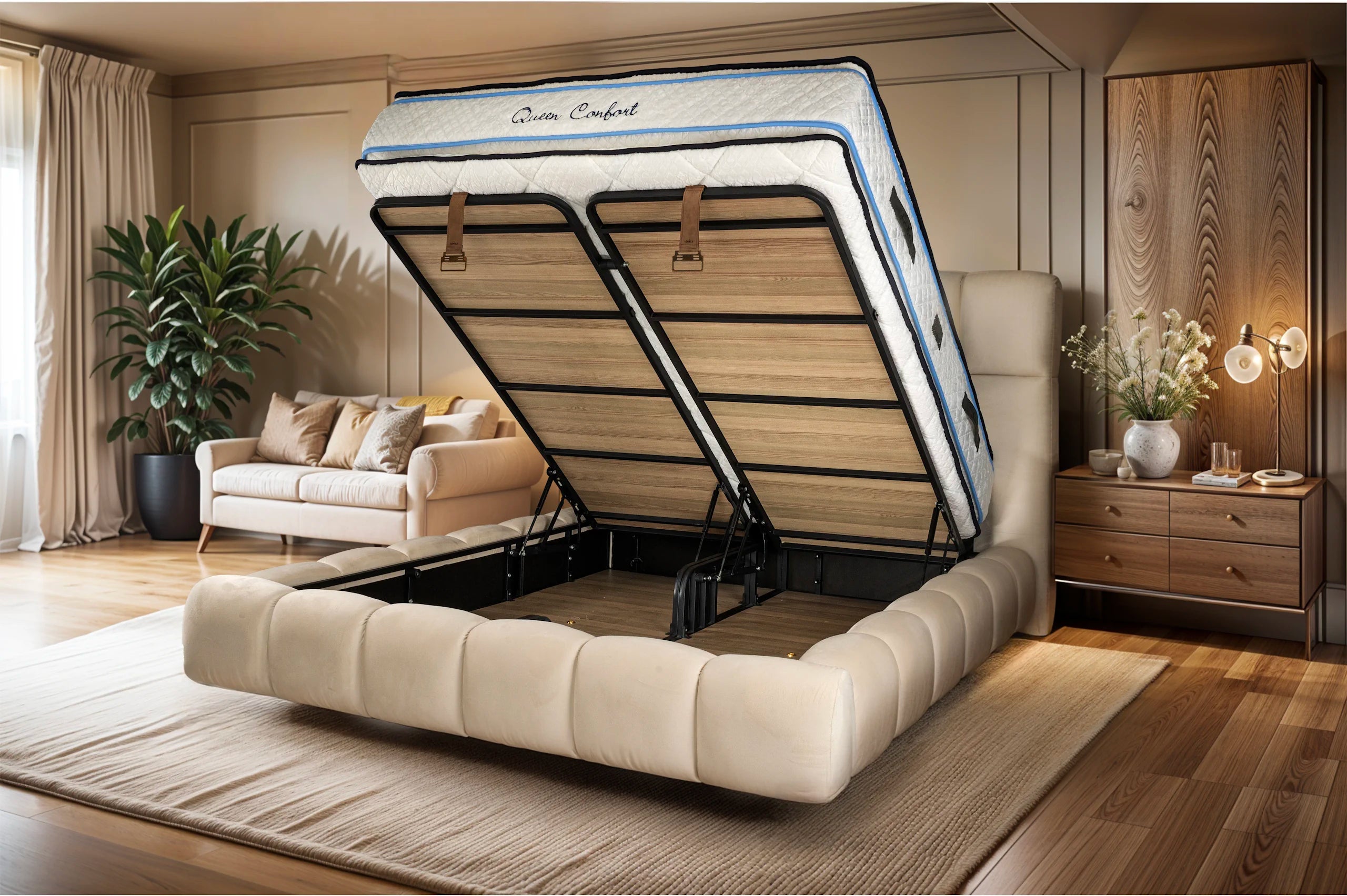 Matelas Queen Confort Angels - 34 cm - Double Surmatelas - Confort 5 Zones