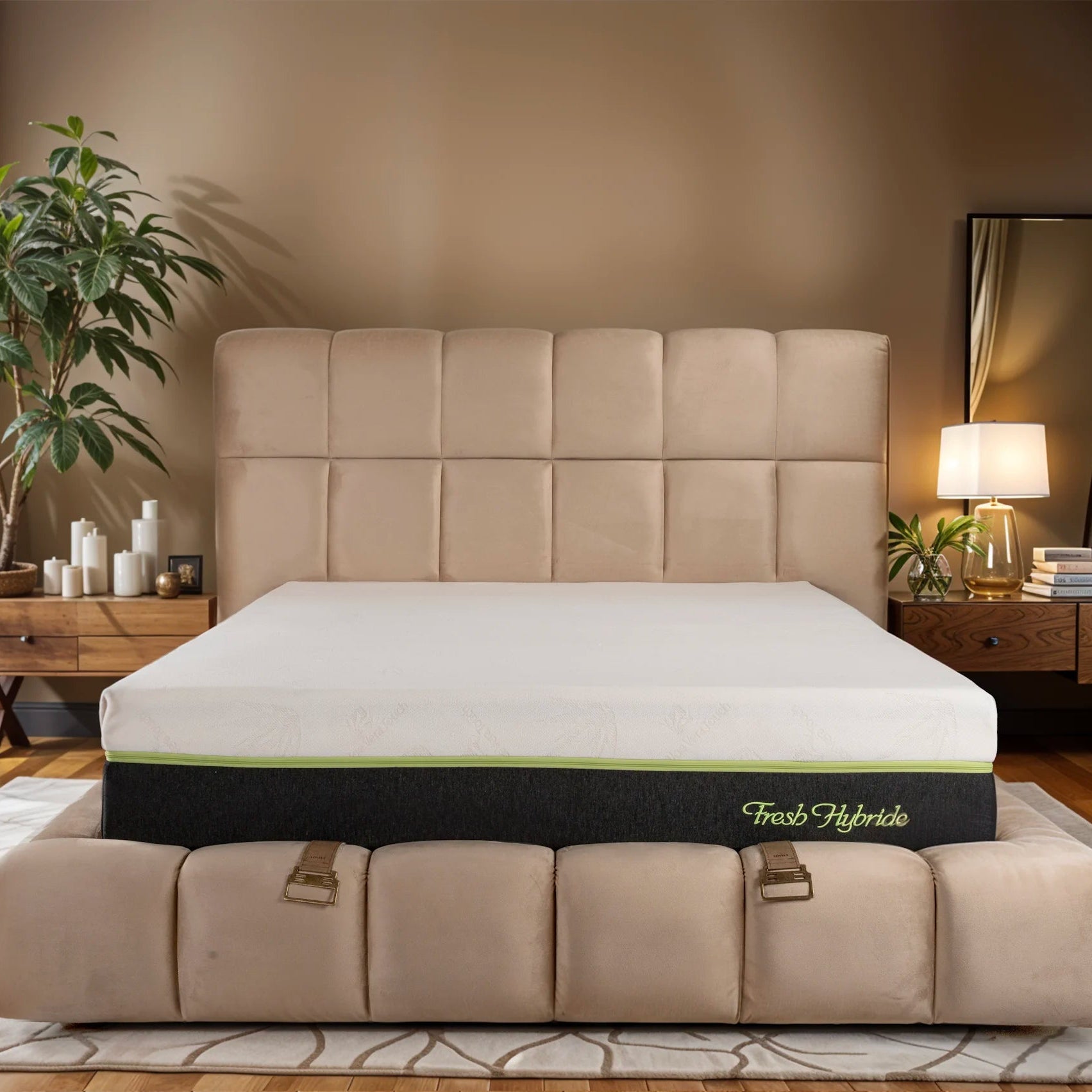 Matelas Fresh Hybride Aloe Vera - 27 cm - Hybride - Confort 5 Zones