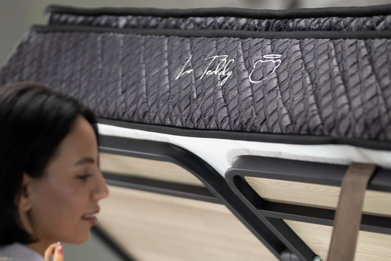 Matelas Teddy Black Angels - 30 cm - Surmatelas Peluche - Confort Douillet