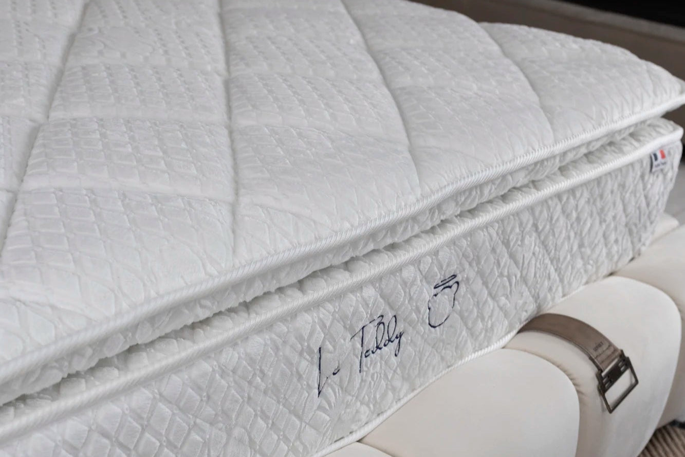 Matelas Teddy White - 30 cm - Surmatelas Peluche - Confort Douillet