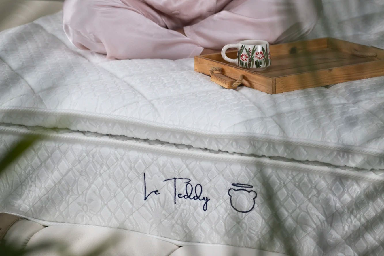 Matelas Teddy White - 30 cm - Surmatelas Peluche - Confort Douillet