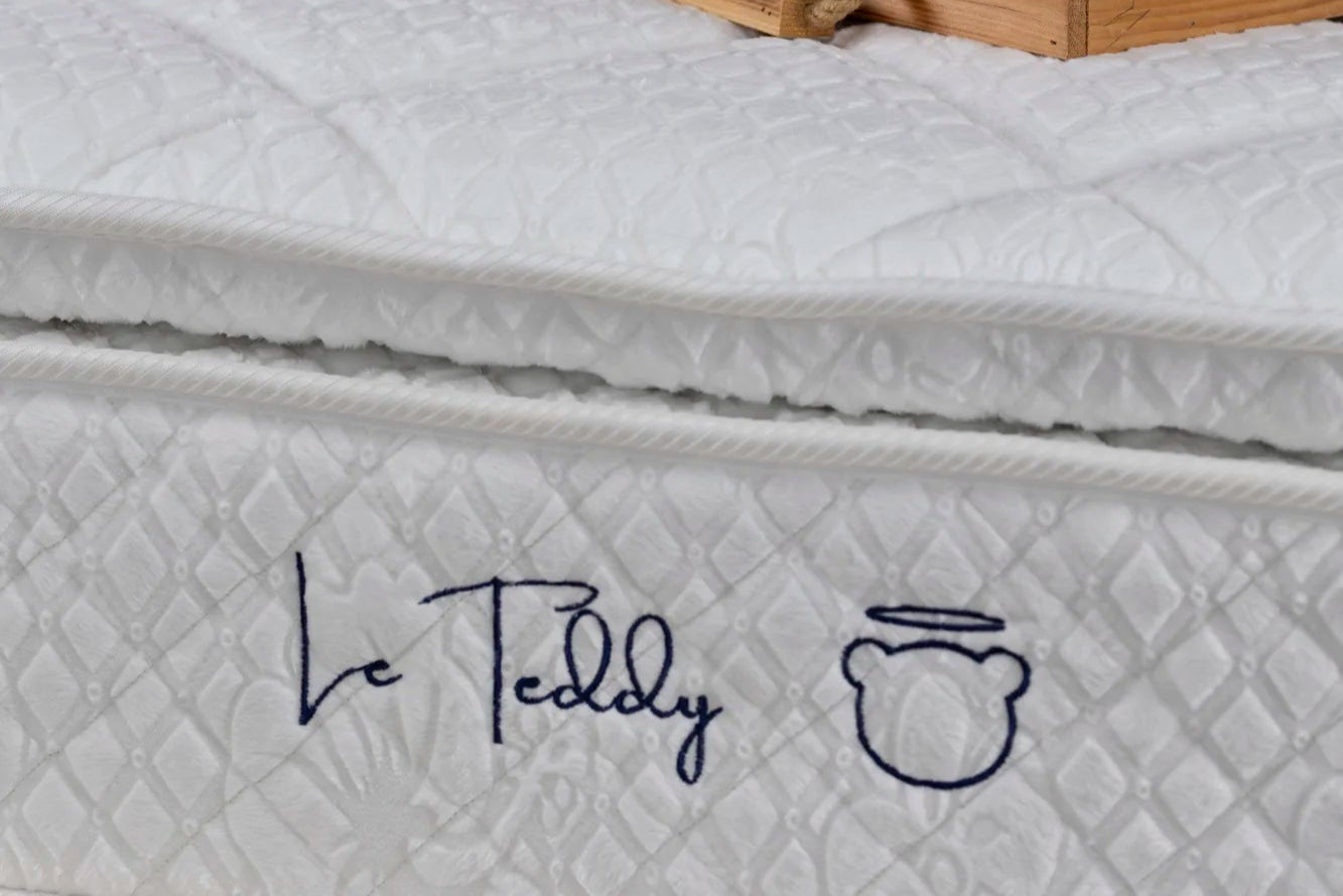 Matelas Teddy White - 30 cm - Surmatelas Peluche - Confort Douillet