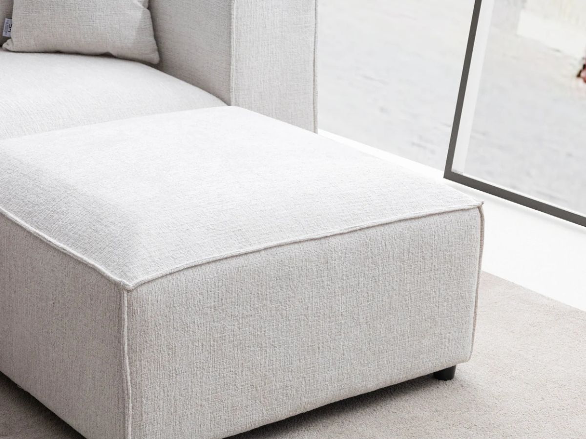 Canapé Modulable - Chenille - 4 Places + 1 Pouf